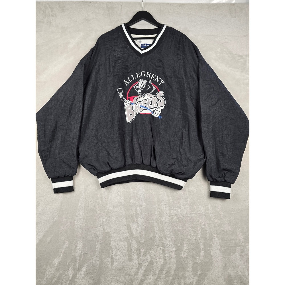 Vintager Holloway V-Neck Windbreaker Mens XL Allegheny Badgers Hockey‎ USA Made